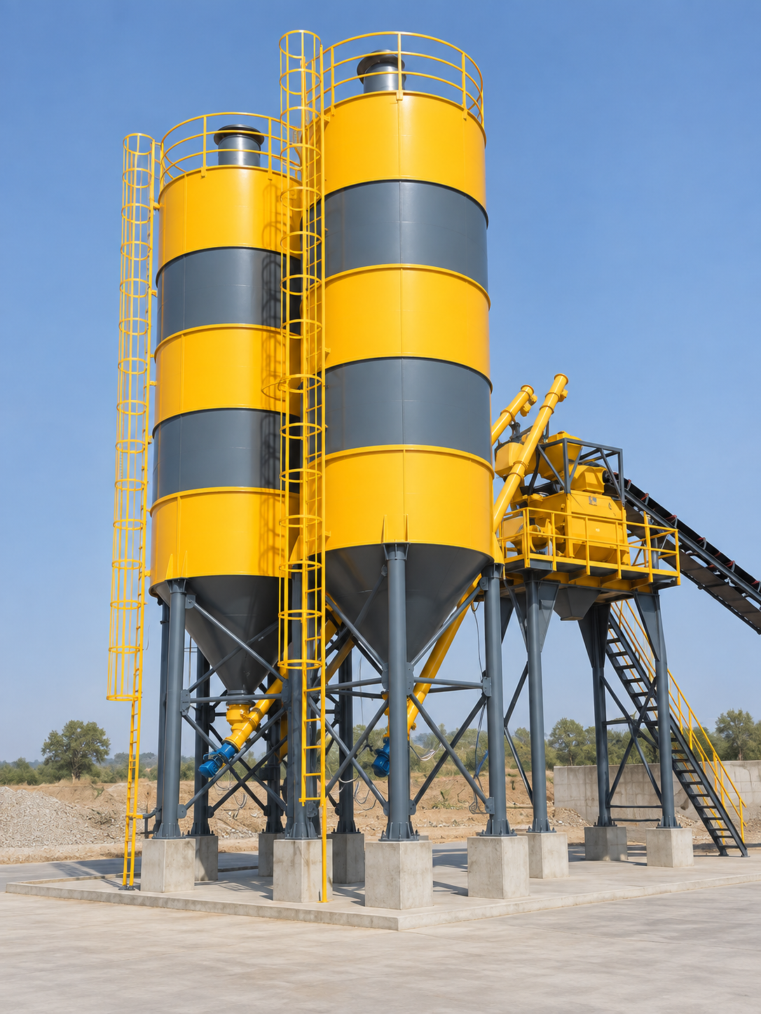 Fly ash storage silos